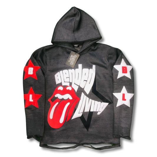 Rolling Stone Distressed Hoodie (Ash Gray)