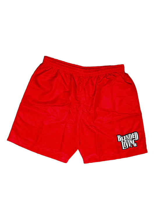Nylon Patchwork Shorts (Red)